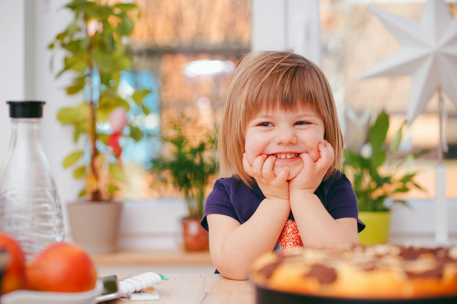 Smiling child at home